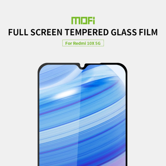 For Xiaomi RedMi 10X 5G MOFI 9H 2.5D Full Screen Tempered Glass Film(Black) by MOFI