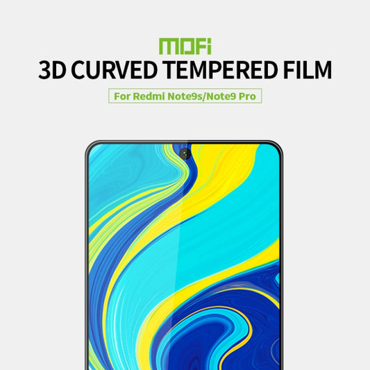 For Xiaomi Redmi Note 9S/Note 9 Pro MOFI 9H 3D Explosion-proof Curved Screen Tempered Glass Film(Black) by MOFI