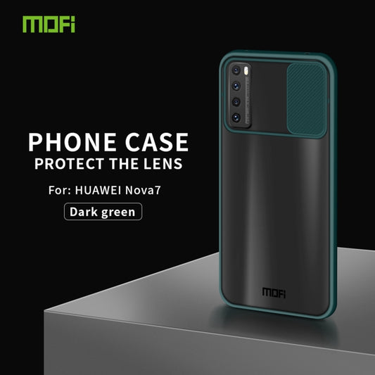 For Huawei nova 7 MOFI Xing Dun Series PC + TPU Anti-peep Waterproof And Anti-drop All-inclusive Protective Shell, Translucent Frosted(Green) by MOFI