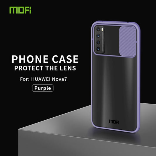For Huawei nova 7 MOFI Xing Dun Series PC + TPU Anti-peep Waterproof And Anti-drop All-inclusive Protective Shell, Translucent Frosted(Purple) by MOFI