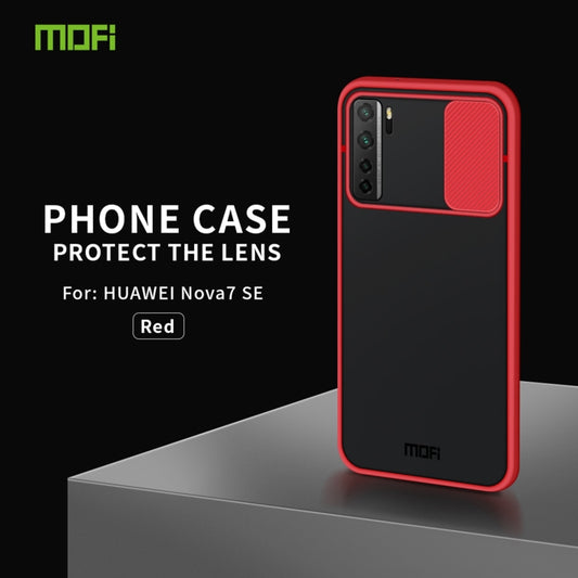 For Huawei nova 7 SE MOFI Xing Dun Series PC + TPU Anti-peep Waterproof And Anti-drop All-inclusive Protective Shell, Translucent Frosted(Red) by MOFI