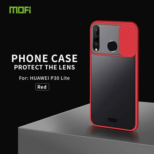 For Huawei P30 lite MOFI Xing Dun Series PC + TPU Anti-peep Waterproof And Anti-drop All-inclusive Protective Shell, Translucent Frosted(Red) by MOFI