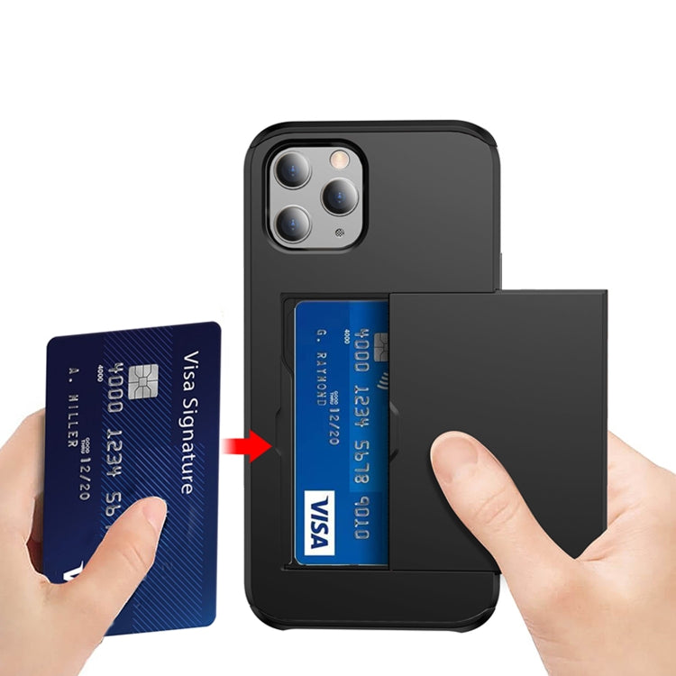 For iPhone 12 Pro Max Shockproof Rugged Armor Protective Case with Card Slot(Black) by buy2fix