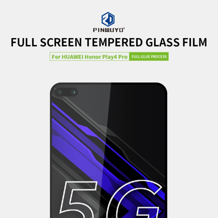 For Huawei Honor Play4 Pro PINWUYO 9H 2.5D Full Screen Tempered Glass Film(Black) - Honor Tempered Glass by PINWUYO | Online Shopping UK | buy2fix