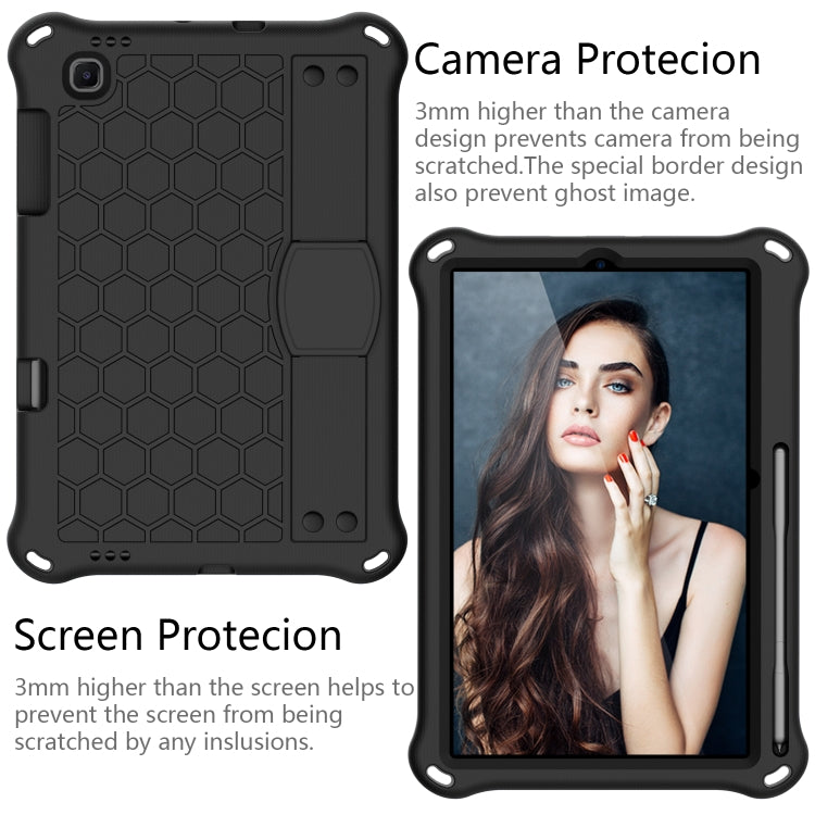 For Samsung Galaxy Tab S6 Lite P610 Honeycomb EVA + PC Shockproof Case with Strap(Black+Black) - Tab S6 Lite P610 / P615 by buy2fix | Online Shopping UK | buy2fix