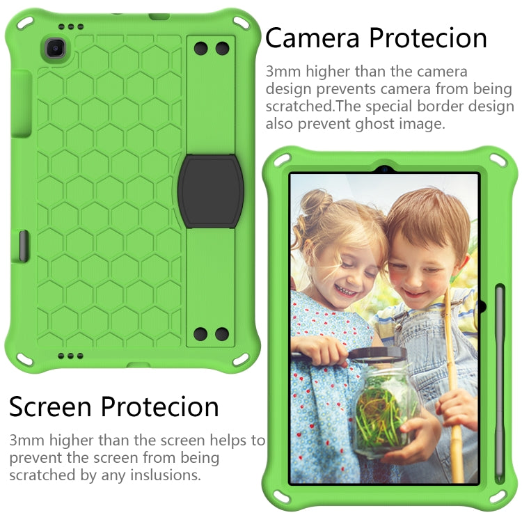 For Samsung Galaxy Tab S6 Lite P610 Honeycomb EVA + PC Shockproof Case with Strap(Green+Black) - Tab S6 Lite P610 / P615 by buy2fix | Online Shopping UK | buy2fix