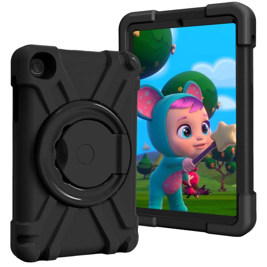 For Galaxy Tab A 8.4 (2020) T307 PC + Silicone Shockproof Combination Case with 360 Degree Rotating Holder & Handle(Black) - Tab A 8.4 (2020) by buy2fix | Online Shopping UK | buy2fix