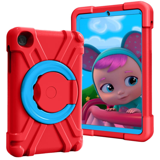 For Galaxy Tab A 8.4 (2020) T307 PC + Silicone Shockproof Combination Case with 360 Degree Rotating Holder & Handle(Red + Blue) - Tab A 8.4 (2020) by buy2fix | Online Shopping UK | buy2fix