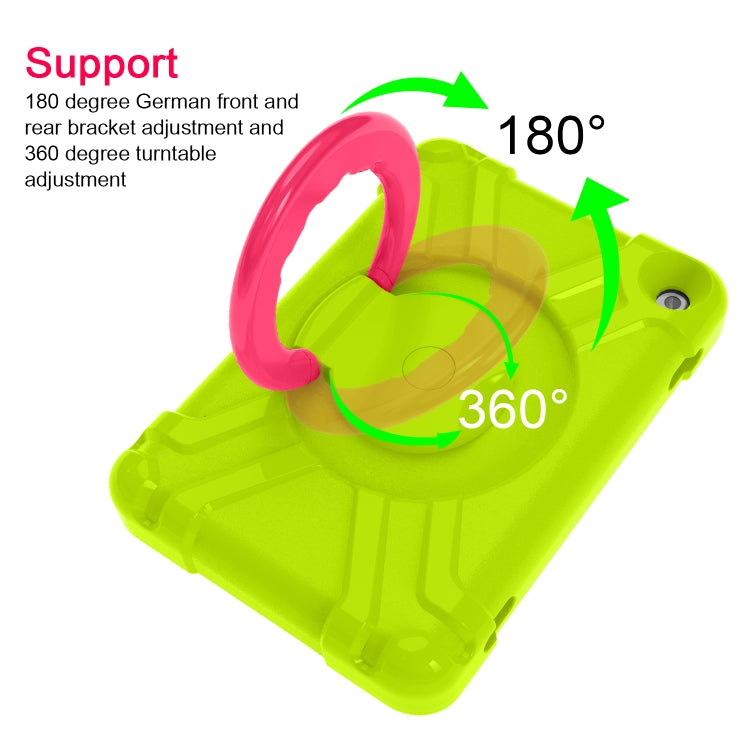 For Amazon Kindle Fire HD8 (2020) PC + Silicone Shockproof Combination Case with 360 Degree Rotating Holder & Handle(Glass Green + Rose Red) - by buy2fix | Online Shopping UK | buy2fix