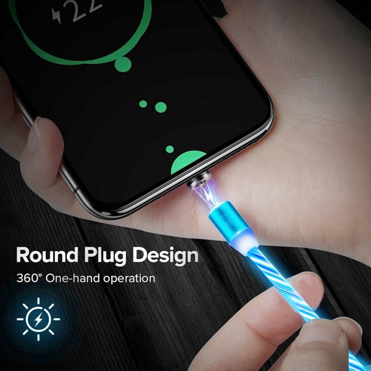 USB to 8 Pin Magnetic Suction Colorful Streamer Mobile Phone Charging Cable, Length: 1m(Blue Light) - Charging Cable & Head by buy2fix | Online Shopping UK | buy2fix