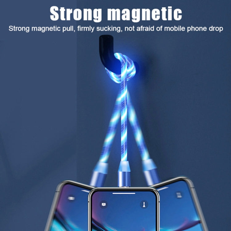 USB to 8 Pin Magnetic Suction Colorful Streamer Mobile Phone Charging Cable, Length: 1m(Blue Light) - Charging Cable & Head by buy2fix | Online Shopping UK | buy2fix