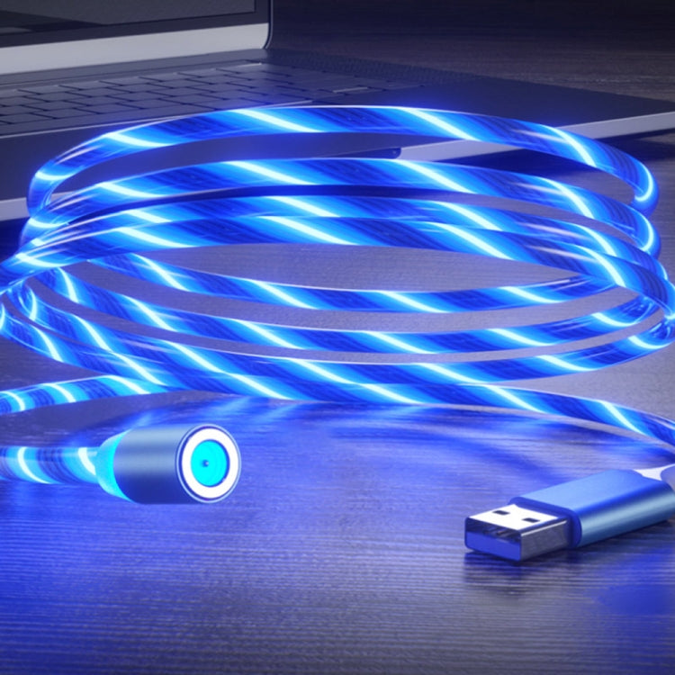 USB to 8 Pin Magnetic Suction Colorful Streamer Mobile Phone Charging Cable, Length: 1m(Blue Light) - Charging Cable & Head by buy2fix | Online Shopping UK | buy2fix