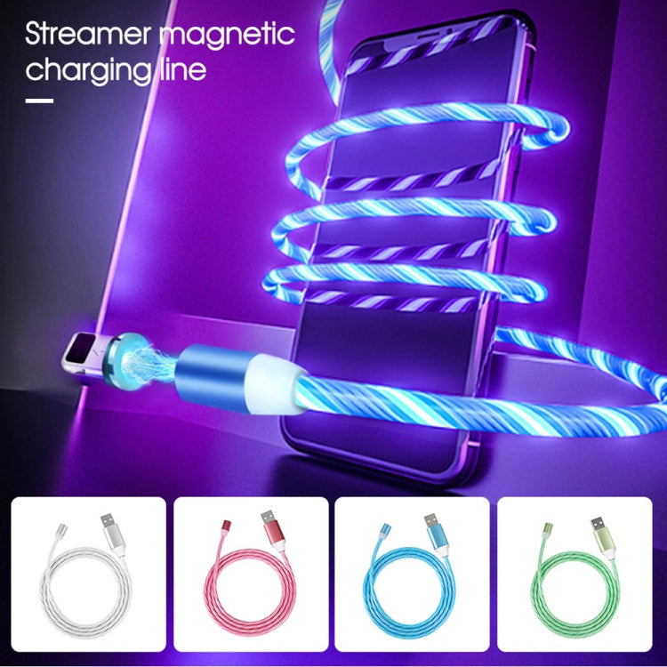 USB to 8 Pin Magnetic Suction Colorful Streamer Mobile Phone Charging Cable, Length: 1m(Blue Light) - Charging Cable & Head by buy2fix | Online Shopping UK | buy2fix