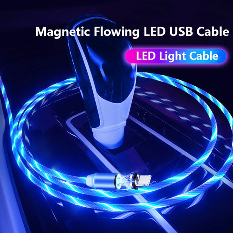 USB to 8 Pin Magnetic Suction Colorful Streamer Mobile Phone Charging Cable, Length: 1m(Blue Light) - Charging Cable & Head by buy2fix | Online Shopping UK | buy2fix