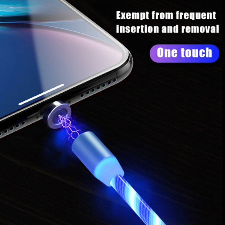 USB to 8 Pin Magnetic Suction Colorful Streamer Mobile Phone Charging Cable, Length: 1m(Blue Light) - Charging Cable & Head by buy2fix | Online Shopping UK | buy2fix