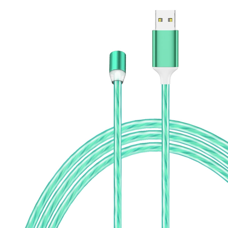 USB to 8 Pin Magnetic Suction Colorful Streamer Mobile Phone Charging Cable, Length: 1m(Green Light) - Charging Cable & Head by buy2fix | Online Shopping UK | buy2fix