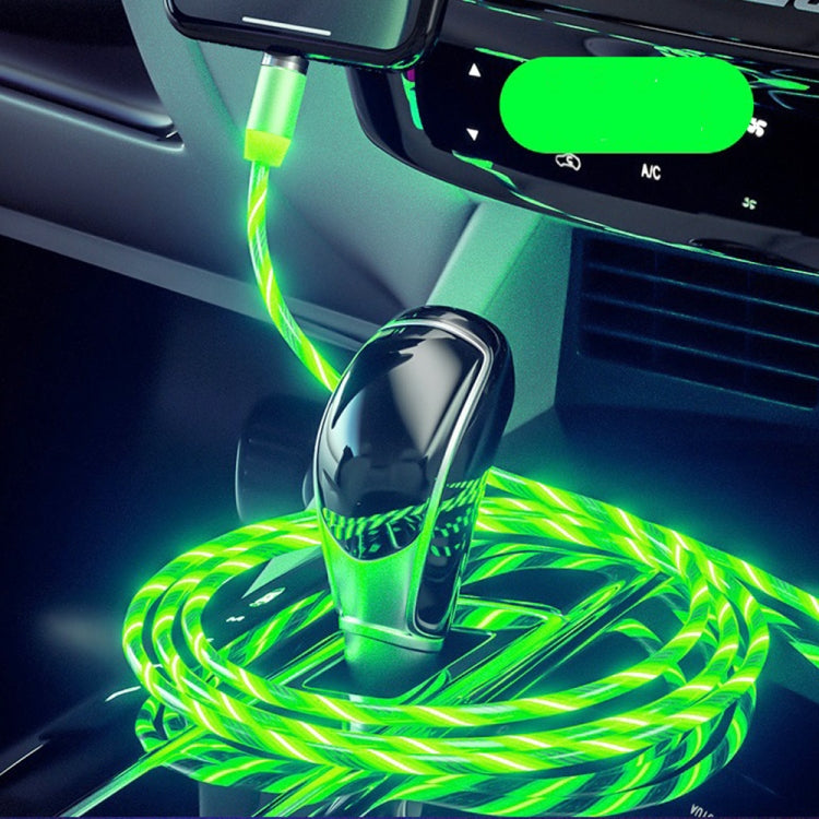 USB to 8 Pin Magnetic Suction Colorful Streamer Mobile Phone Charging Cable, Length: 1m(Green Light) - Charging Cable & Head by buy2fix | Online Shopping UK | buy2fix