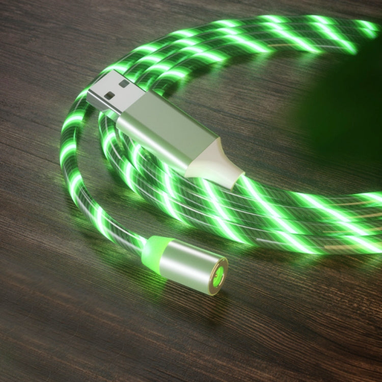 USB to 8 Pin Magnetic Suction Colorful Streamer Mobile Phone Charging Cable, Length: 1m(Green Light) - Charging Cable & Head by buy2fix | Online Shopping UK | buy2fix