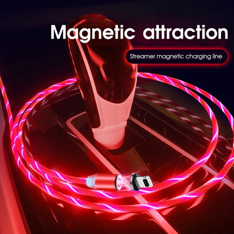 USB to 8 Pin Magnetic Suction Colorful Streamer Mobile Phone Charging Cable, Length: 1m(Red Light) - Charging Cable & Head by buy2fix | Online Shopping UK | buy2fix