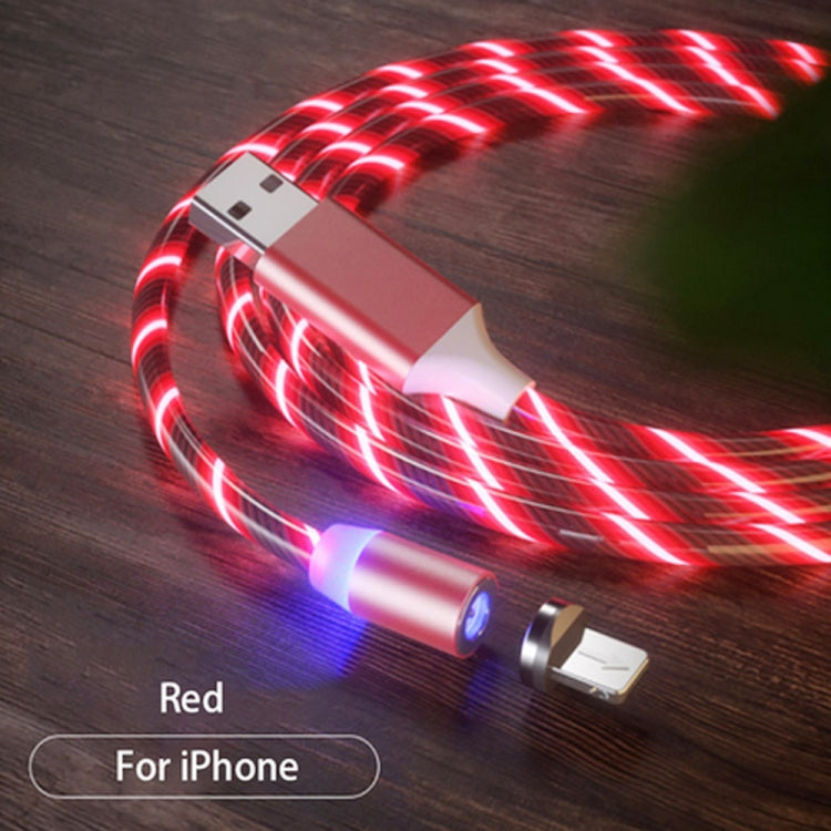 USB to 8 Pin Magnetic Suction Colorful Streamer Mobile Phone Charging Cable, Length: 1m(Red Light) - Charging Cable & Head by buy2fix | Online Shopping UK | buy2fix