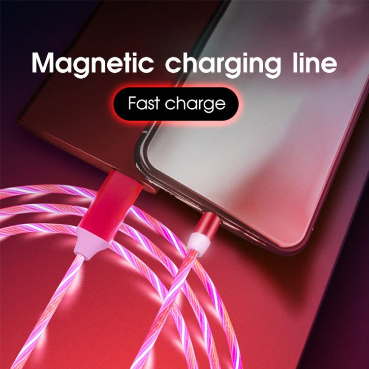 USB to 8 Pin Magnetic Suction Colorful Streamer Mobile Phone Charging Cable, Length: 1m(Red Light) - Charging Cable & Head by buy2fix | Online Shopping UK | buy2fix