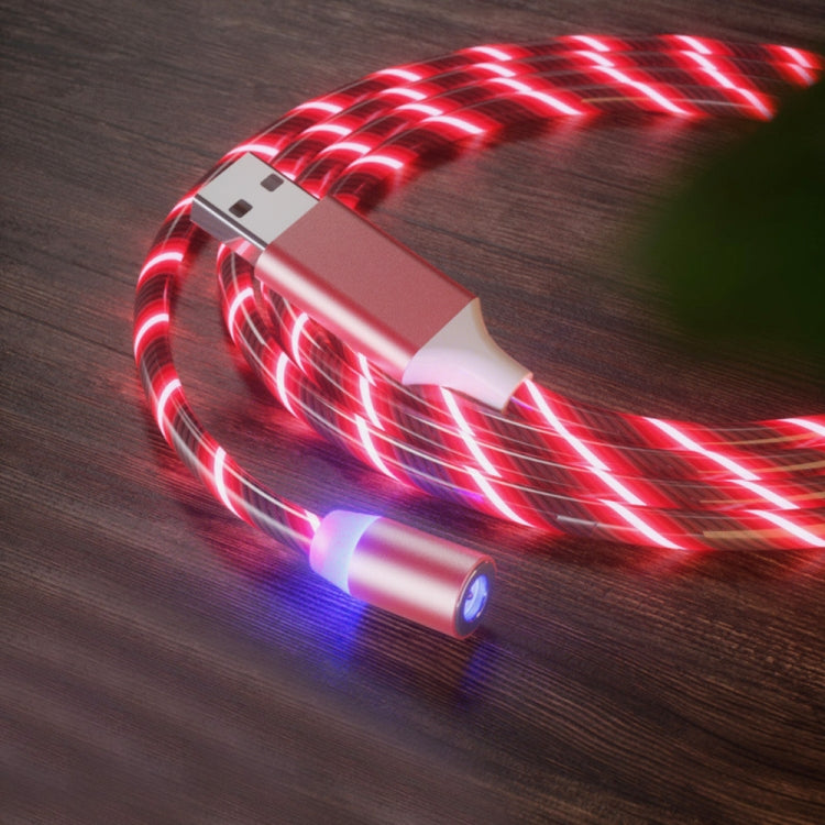 USB to 8 Pin Magnetic Suction Colorful Streamer Mobile Phone Charging Cable, Length: 1m(Red Light) - Charging Cable & Head by buy2fix | Online Shopping UK | buy2fix