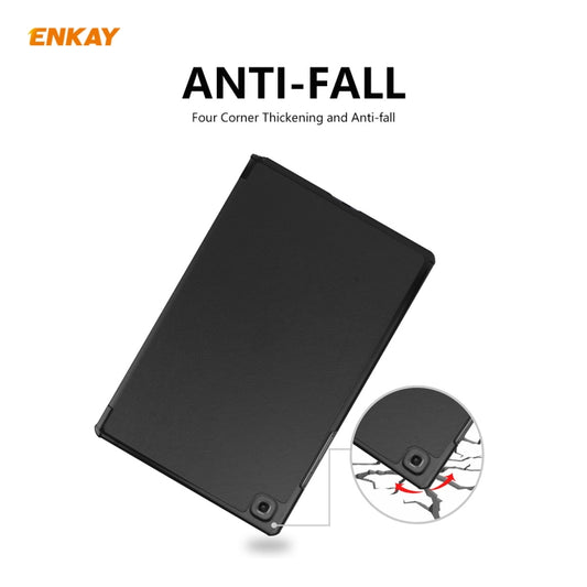 ENKAY ENK-8009 For Samsung Galaxy Tab A7 10.4 T500 / T505 2020 / 2022 PU Leather + Plastic Smart Case with Three-folding Holder(Black) - Other Galaxy Tab PC by ENKAY | Online Shopping UK | buy2fix