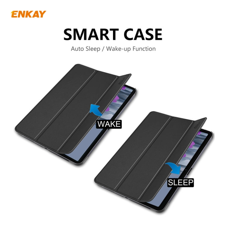 ENKAY ENK-8009 For Samsung Galaxy Tab A7 10.4 T500 / T505 2020 / 2022 PU Leather + Plastic Smart Case with Three-folding Holder(Black) - Other Galaxy Tab PC by ENKAY | Online Shopping UK | buy2fix