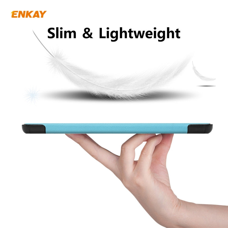 ENKAY ENK-8009 For Samsung Galaxy Tab A7 10.4 T500 / T505 2020 / 2022 PU Leather + Plastic Smart Case with Three-folding Holder(Light Blue) - Other Galaxy Tab PC by ENKAY | Online Shopping UK | buy2fix