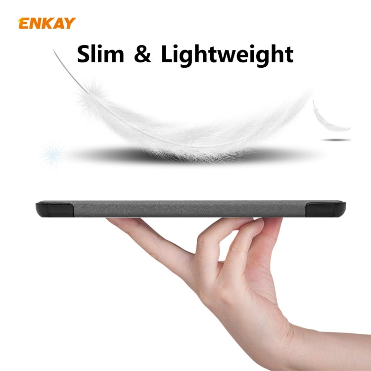 ENKAY ENK-8009 For Samsung Galaxy Tab A7 10.4 T500 / T505 2020 / 2022 PU Leather + Plastic Smart Case with Three-folding Holder(Grey) - Other Galaxy Tab PC by ENKAY | Online Shopping UK | buy2fix