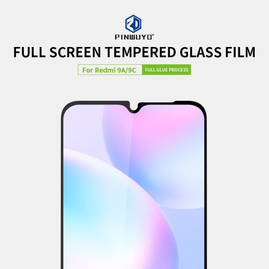 For Xiaomi Redmi 9A/9C PINWUYO 9H 2.5D Full Screen Tempered Glass Film(Black) by PINWUYO