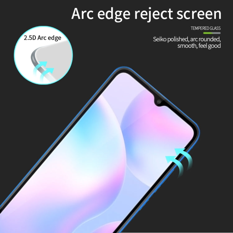 For Xiaomi Redmi 9A/9C PINWUYO 9H 2.5D Full Screen Tempered Glass Film(Black) - by PINWUYO | Online Shopping UK | buy2fix