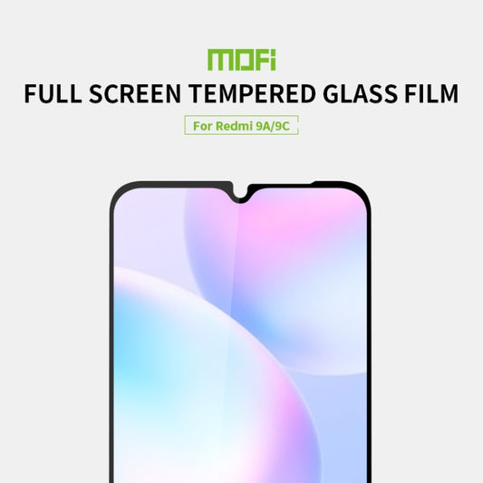 For Xiaomi Redmi 9A/9C MOFI 9H 2.5D Full Screen Tempered Glass Film(Black) by MOFI