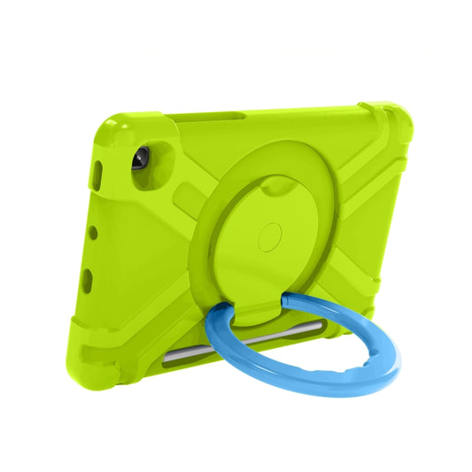 For Samsung Galaxy Tab S6 Lite P610 PC + Silicone Shockproof Combination Case with 360 Degree Rotating Holder & Handle & Pen Slot(Glass Green + Blue) - Tab S6 Lite P610 / P615 by buy2fix | Online Shopping UK | buy2fix