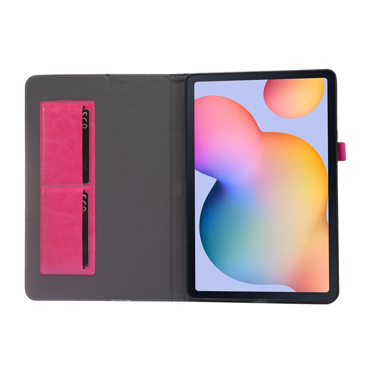 For Samsung Galaxy Tab S8 / Galaxy Tab S7 T870 2-Folding Business Horizontal Flip PU Leather Case with Card Slots & Holder(Rose Red) - Galaxy Tab S8 Cases by buy2fix | Online Shopping UK | buy2fix