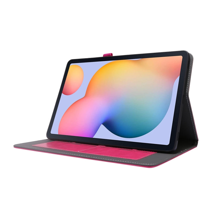 For Samsung Galaxy Tab S8 / Galaxy Tab S7 T870 2-Folding Business Horizontal Flip PU Leather Case with Card Slots & Holder(Rose Red) - Galaxy Tab S8 Cases by buy2fix | Online Shopping UK | buy2fix