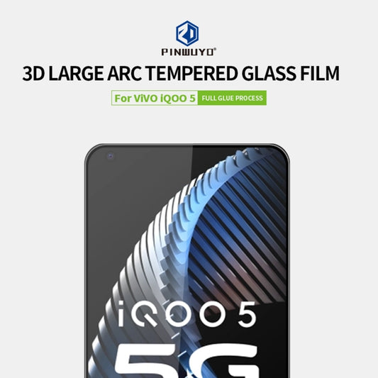 For vivo iQOO5 PINWUYO 9H 3D Curved Full Screen Explosion-proof Tempered Glass Film(Black) by PINWUYO