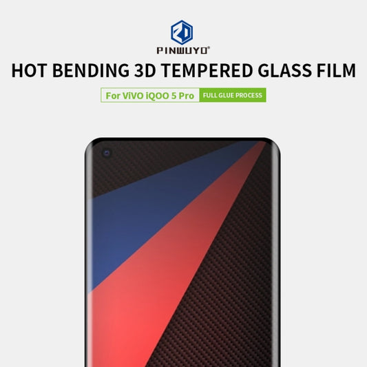 For vivo iQOO5 Pro PINWUYO 9H 3D Curved Full Screen Explosion-proof Tempered Glass Film(Black) by PINWUYO