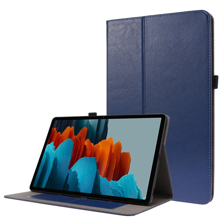 For Samsung Galaxy Tab S8+ / Tab S8 Plus / Tab S7 FE / Tab S7+ T970/T976B 2-Folding Business Horizontal Flip PU Leather Case with Card Slots & Holder(DeepBlue) - Galaxy Tab S8+ Cases by buy2fix | Online Shopping UK | buy2fix