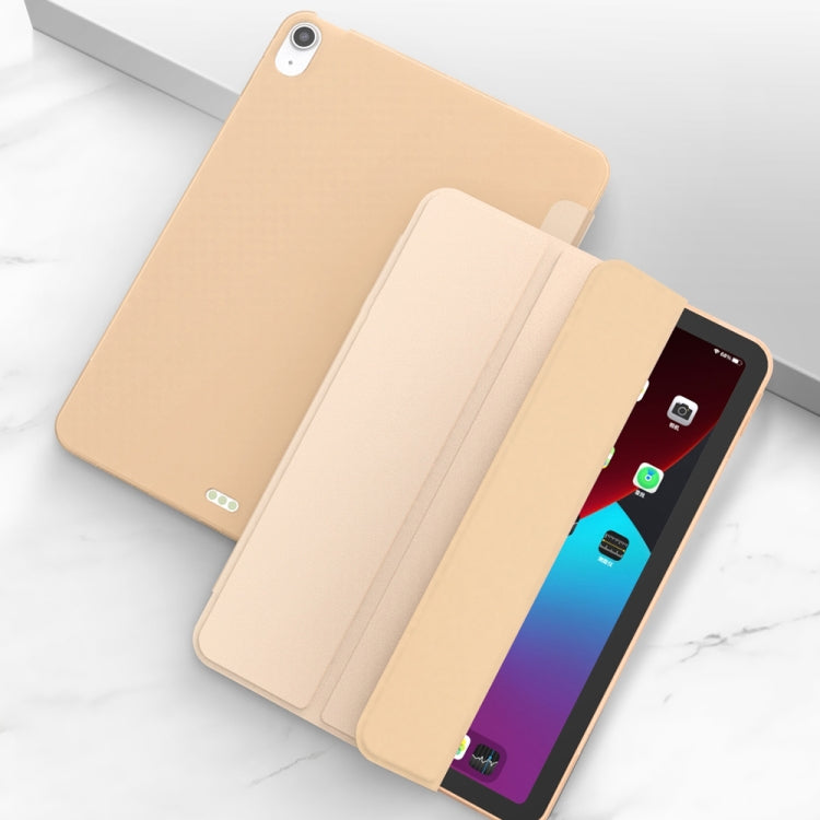 For iPad Air 11 2024 / Air 2022 10.9 Three-folding Surface Leather Matte TPU Bottom Smart Tablet Case(Gold) - iPad Air (2022) / (2020) 10.9 Cases by buy2fix | Online Shopping UK | buy2fix