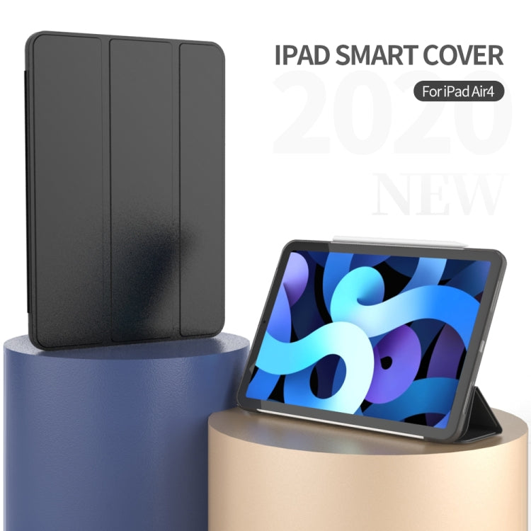 For iPad Air 11 2024 / Air 2022 10.9 Three-folding Surface Leather Matte TPU Bottom Smart Tablet Case(Gold) - iPad Air (2022) / (2020) 10.9 Cases by buy2fix | Online Shopping UK | buy2fix