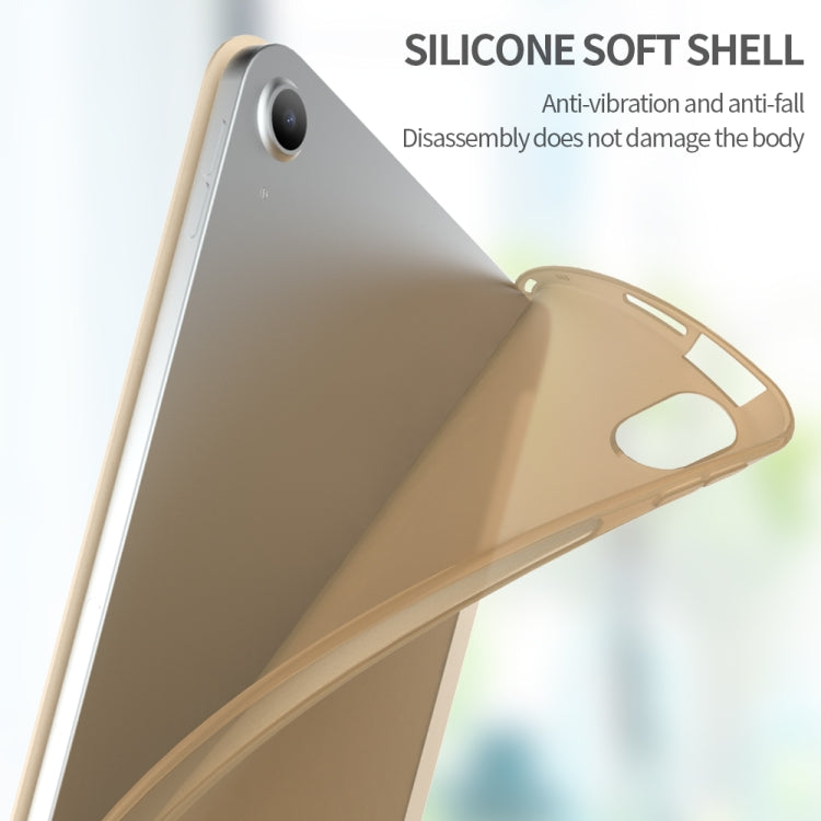 For iPad Air 11 2024 / Air 2022 10.9 Three-folding Surface Leather Matte TPU Bottom Smart Tablet Case(Gold) - iPad Air (2022) / (2020) 10.9 Cases by buy2fix | Online Shopping UK | buy2fix