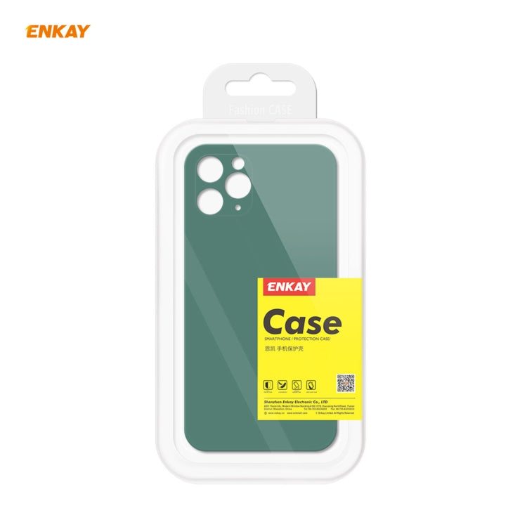 For iPhone 11 Pro Hat-Prince ENKAY ENK-PC065 Liquid Silicone Straight Edge Shockproof Protective Case(Light Green) - iPhone 11 Pro Cases by ENKAY | Online Shopping UK | buy2fix