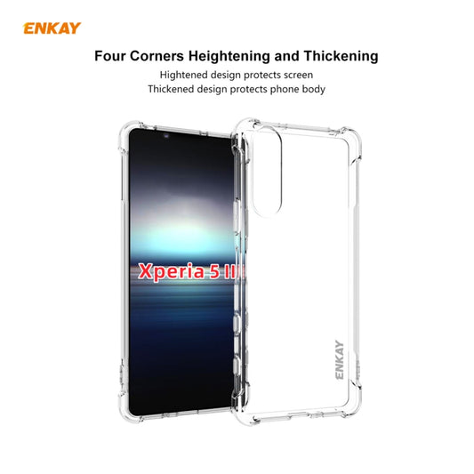 For Sony Xperia 5 II Hat-Prince ENKAY Clear TPU Shockproof Case Soft Anti-slip Cover + 0.26mm 9H 2.5D Full Glue Full Coverage Tempered Glass Protector Film - Sony Cases by ENKAY | Online Shopping UK | buy2fix