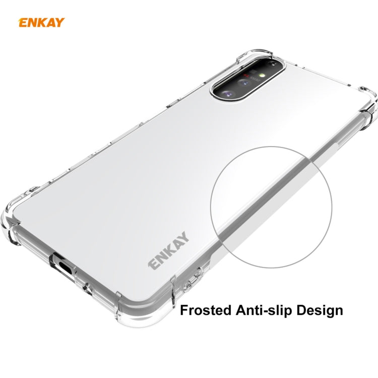 For Sony Xperia 5 II Hat-Prince ENKAY Clear TPU Shockproof Case Soft Anti-slip Cover + 0.26mm 9H 2.5D Full Glue Full Coverage Tempered Glass Protector Film - Sony Cases by ENKAY | Online Shopping UK | buy2fix