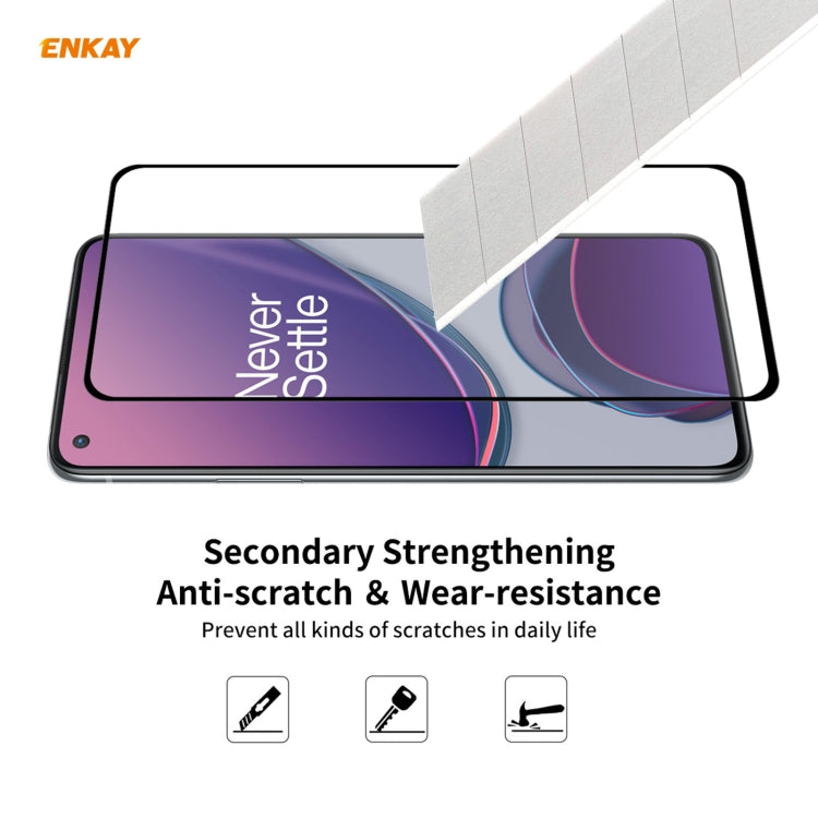 For OnePlus 8T Hat-Prince ENKAY Clear TPU Shockproof Case Soft Anti-slip Cover + 0.26mm 9H 2.5D Full Glue Full Coverage Tempered Glass Protector Film - OnePlus Cases by ENKAY | Online Shopping UK | buy2fix