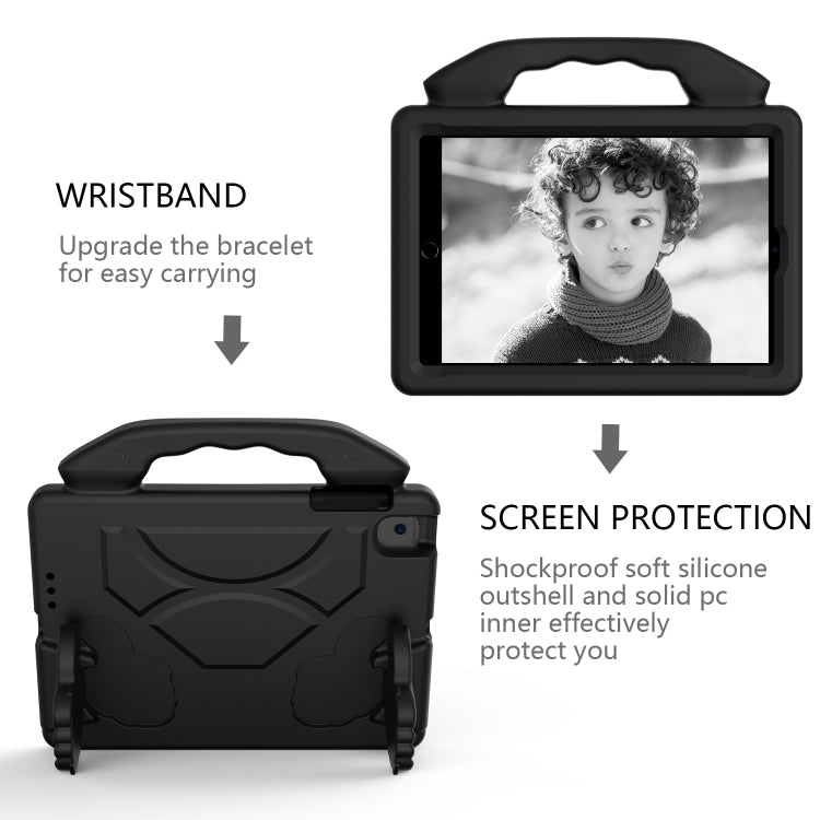 For iPad Mini 5/4/3/2/1 EVA Material Children Flat Anti Falling Cover Protective Shell With Thumb Bracket(Black) - iPad Mini 4 & 3 & 2 & 1 Cases by buy2fix | Online Shopping UK | buy2fix