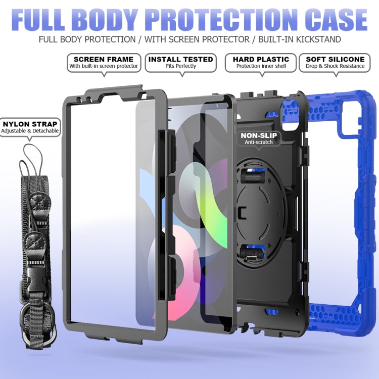 For iPad Air 2022 / 2020 10.9 Shockproof Black Silica Gel + Colorful PC Protective Case(Blue) - iPad Air (2022) / (2020) 10.9 Cases by buy2fix | Online Shopping UK | buy2fix