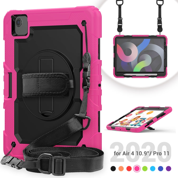 For iPad Air 2022 / 2020 10.9 Shockproof Black Silica Gel + Colorful PC Protective Case(Hot Pink) - iPad Air (2022) / (2020) 10.9 Cases by buy2fix | Online Shopping UK | buy2fix