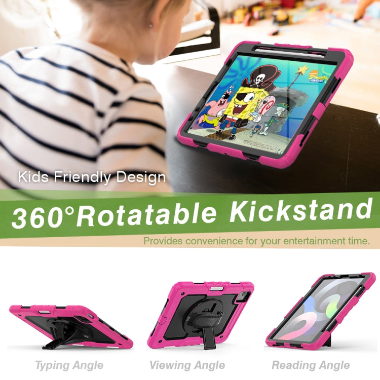 For iPad Air 2022 / 2020 10.9 Shockproof Black Silica Gel + Colorful PC Protective Case(Hot Pink) - iPad Air (2022) / (2020) 10.9 Cases by buy2fix | Online Shopping UK | buy2fix